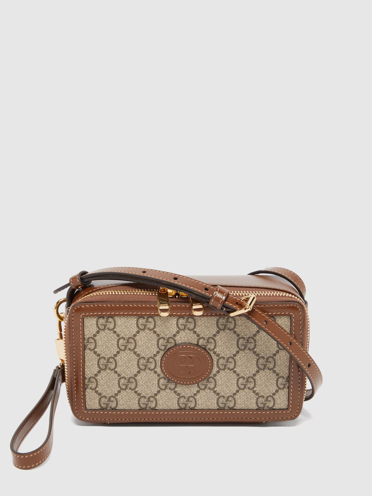Neutral GG Supreme canvas and leather mini cross-body bag | Gucci ...