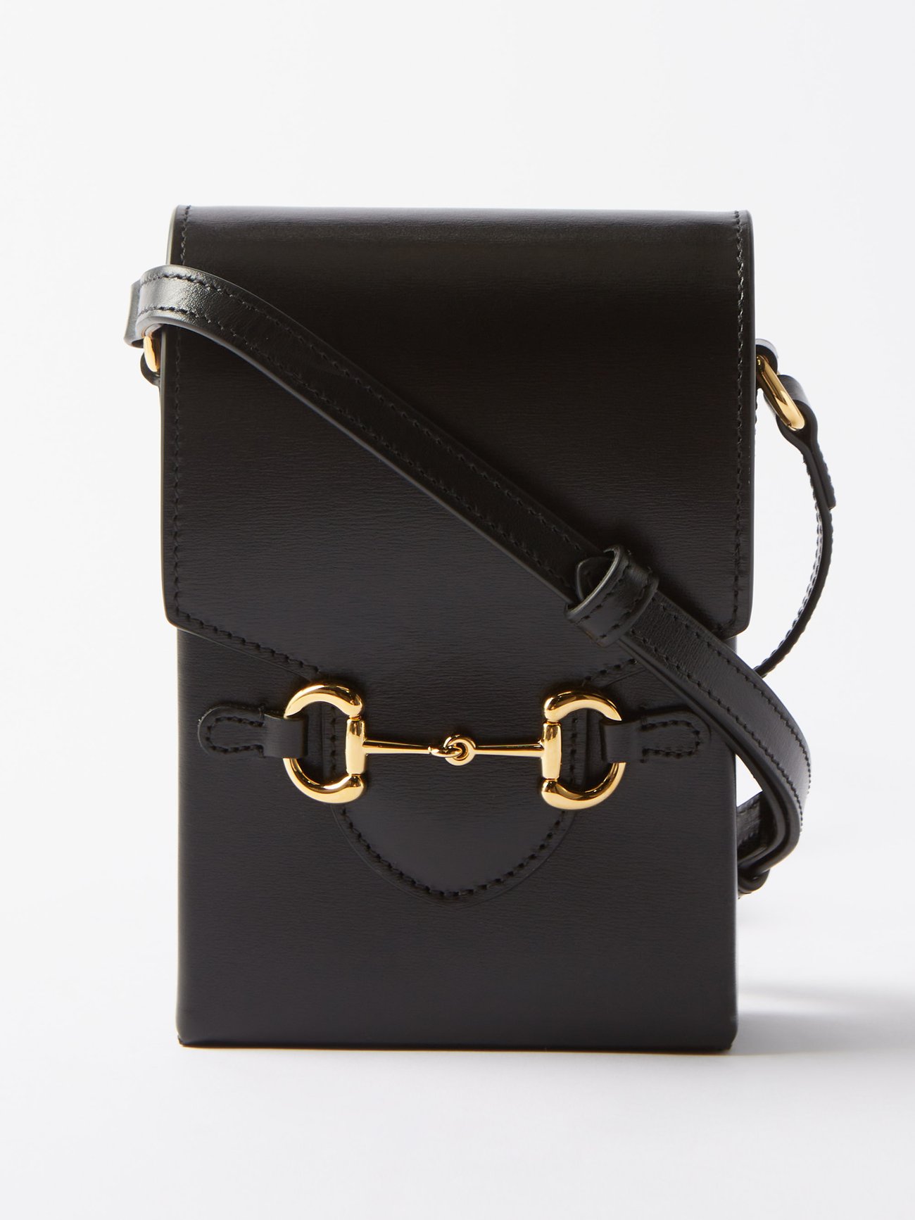 Black 1955 Horsebit mini leather cross-body bag | Gucci | MATCHESFASHION US