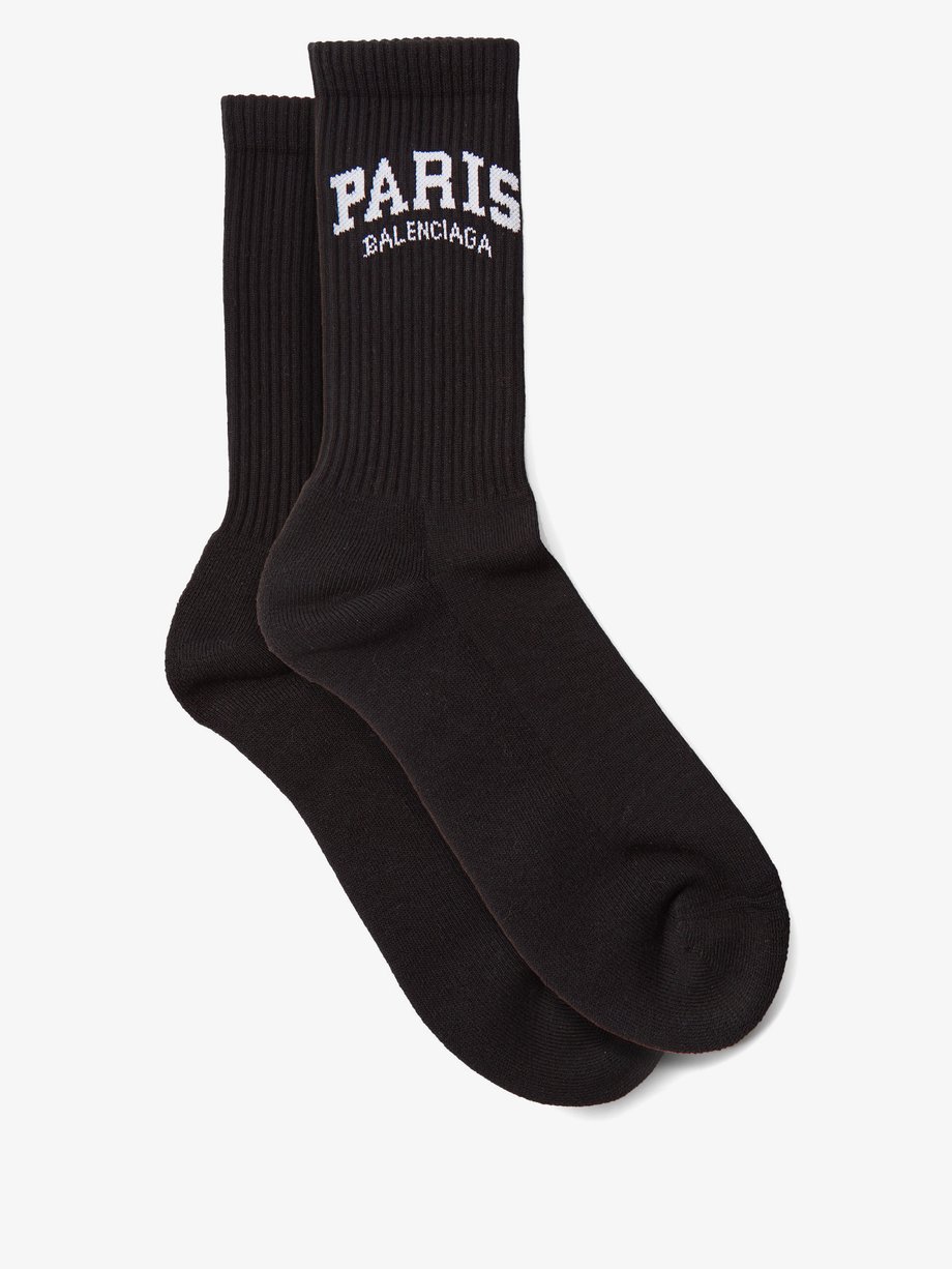 Balenciaga Paris jacquard-logo cotton-blend socks