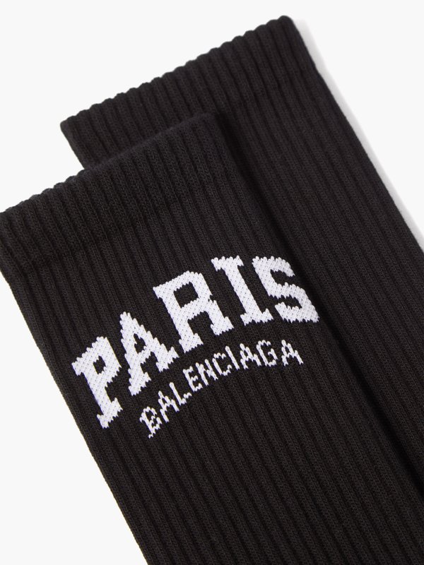 Balenciaga Paris jacquard-logo cotton-blend socks