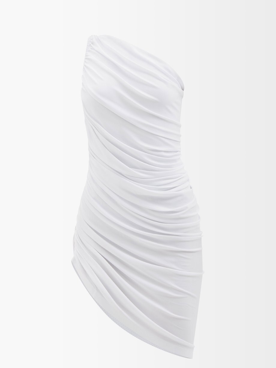 White Diana one-shoulder jersey dress | Norma Kamali | MATCHESFASHION US