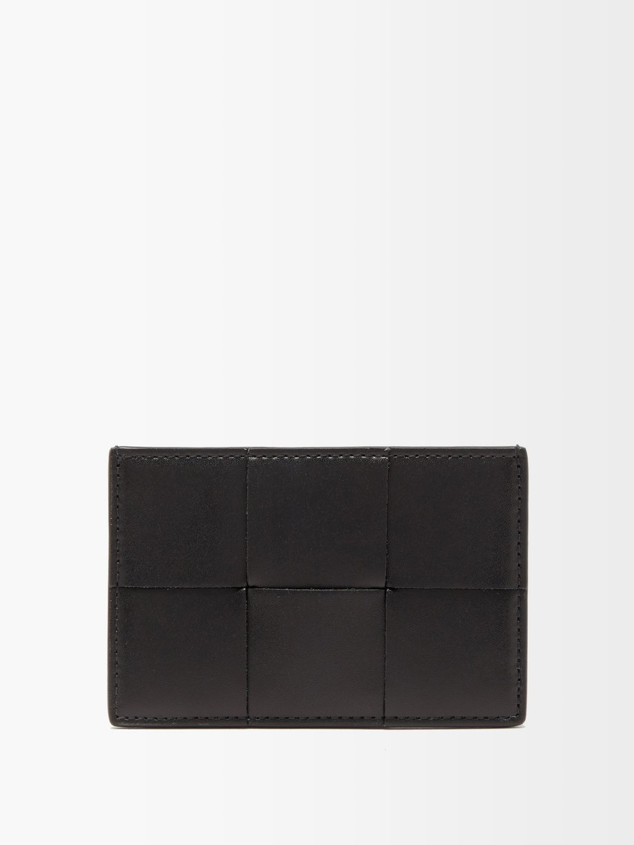 Black Cassette Intrecciato-leather cardholder | Bottega Veneta ...