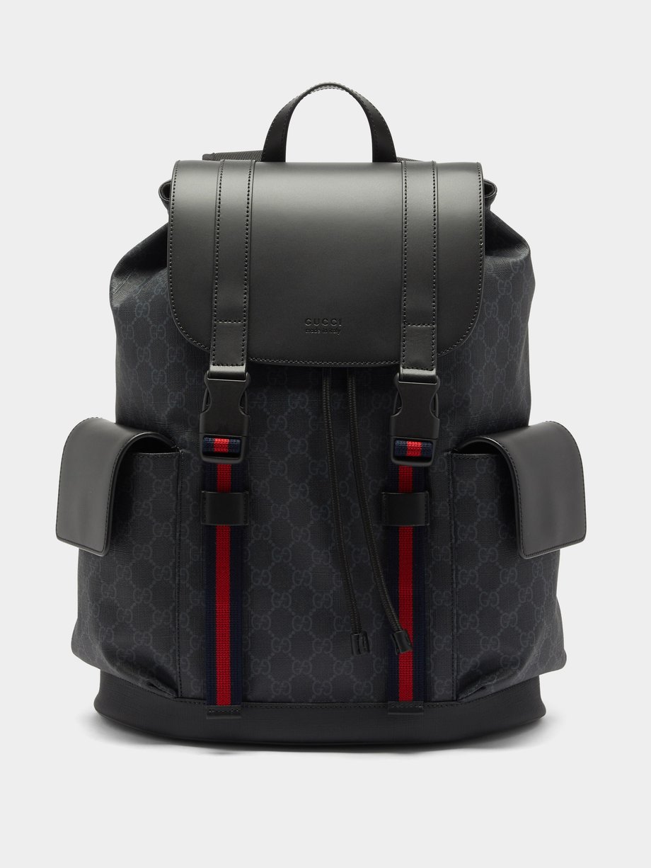 Gucci GG-canvas and leather backpack