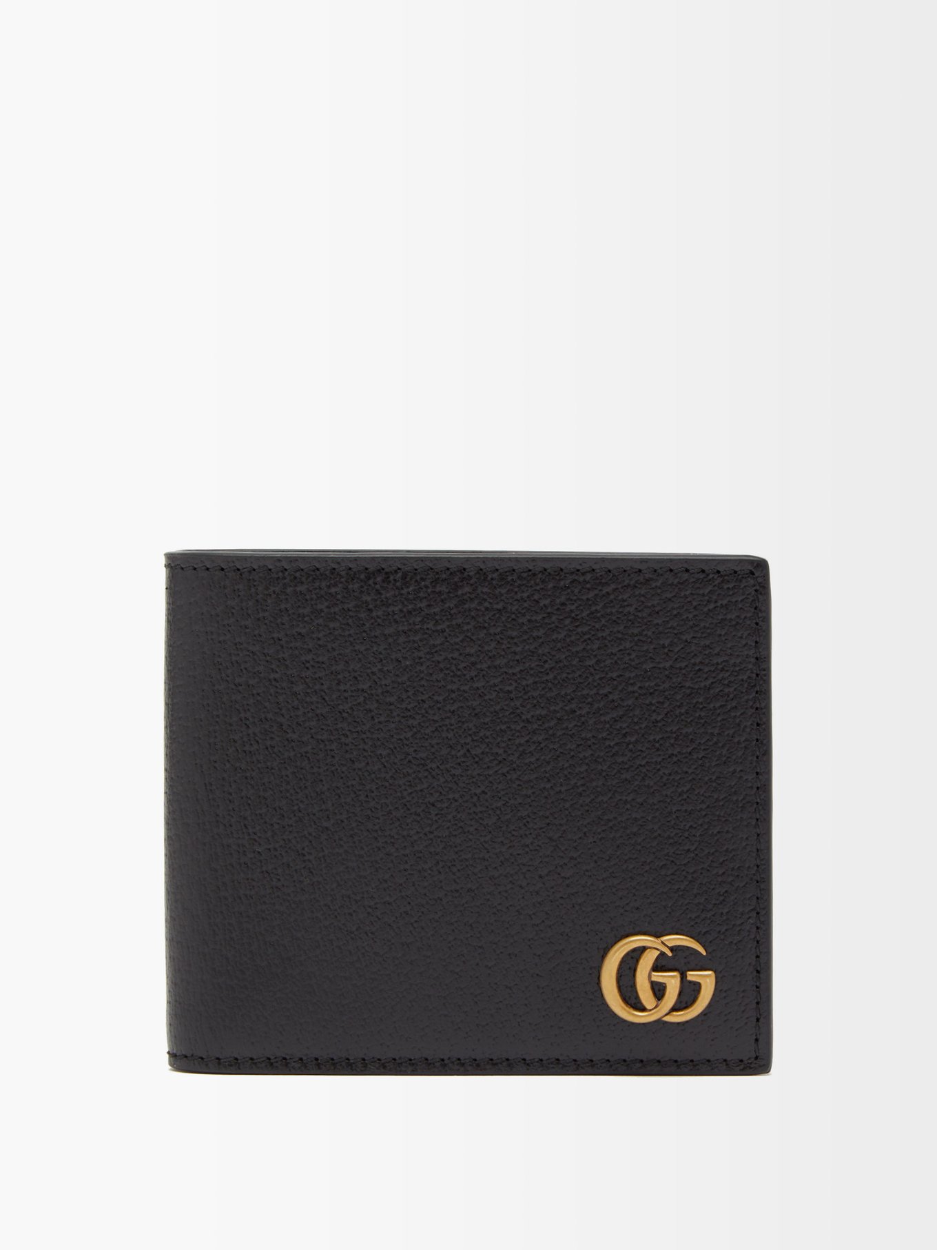 Black Leather GG Marmont Large Bi-Fold Wallet