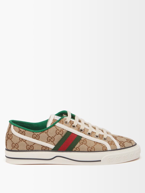 Gucci Tennis 1977 GG-canvas and leather trainers