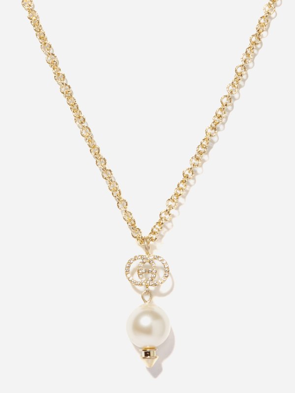 Gucci Interlocking-G faux-pearl necklace