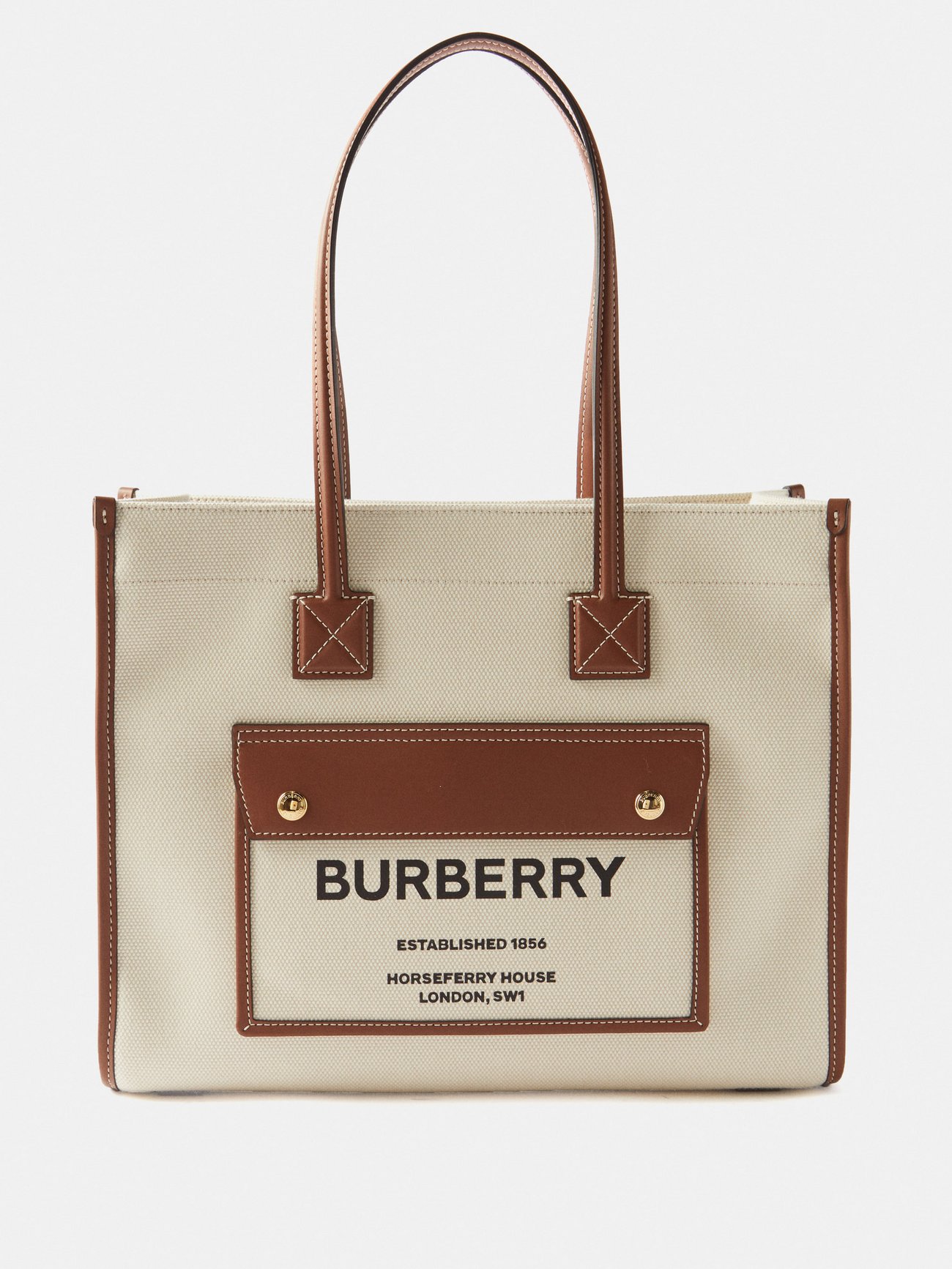 Neutral Pocket small canvas tote bag | Burberry | MATCHES UK