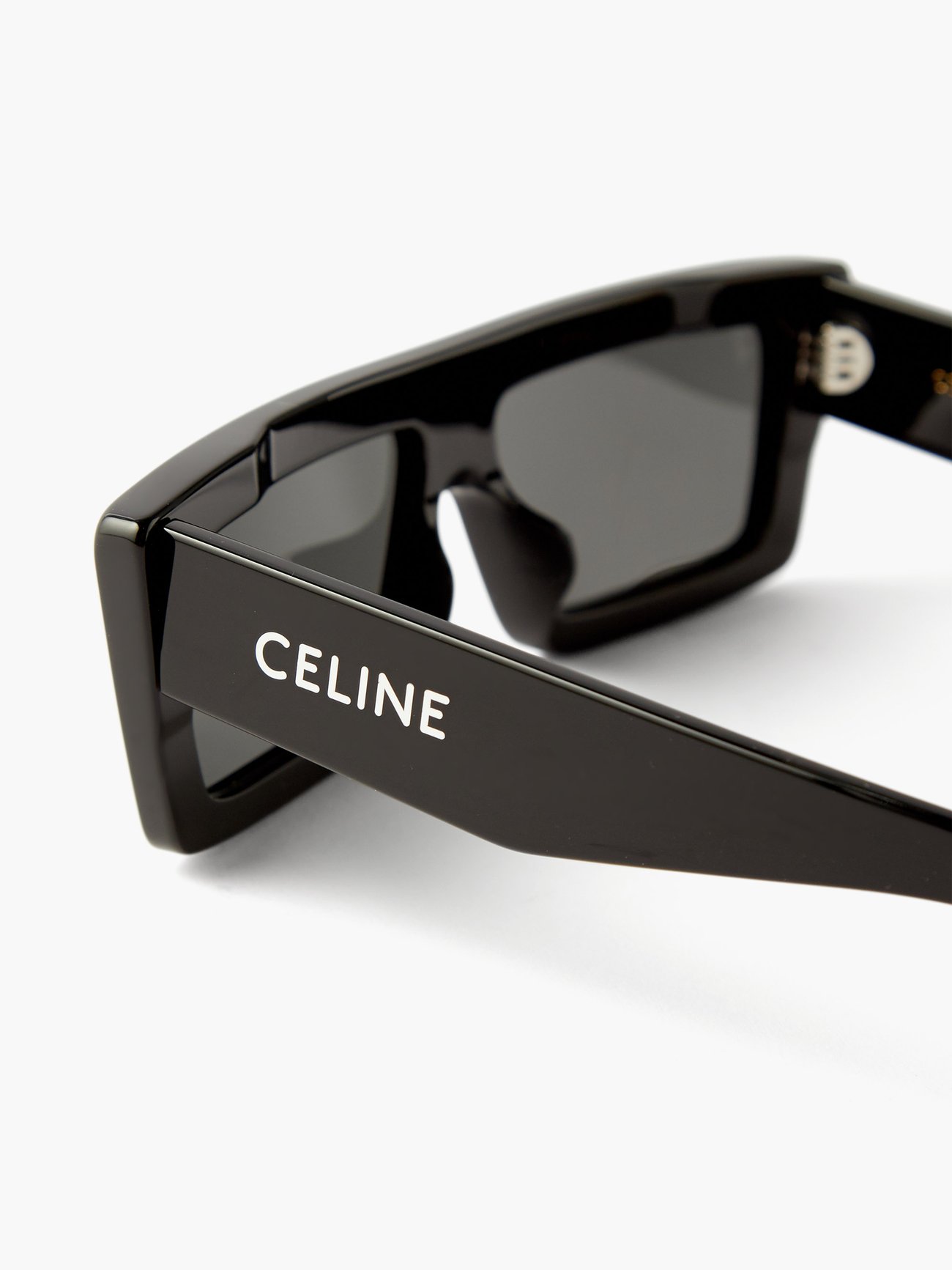 Black Flat-top square acetate sunglasses, Celine Eyewear