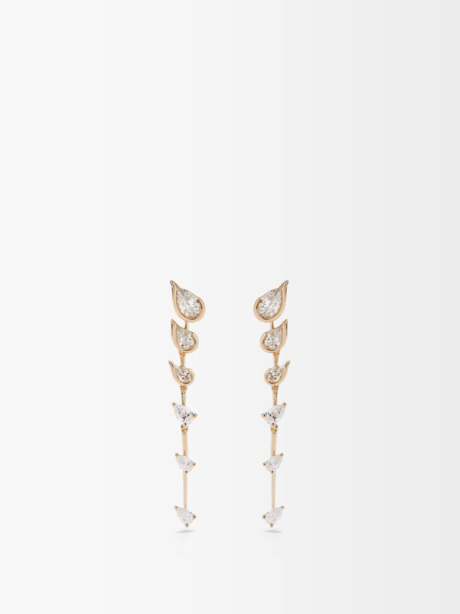 Gold Flicker diamond & 18kt gold drop earrings | Fernando Jorge ...