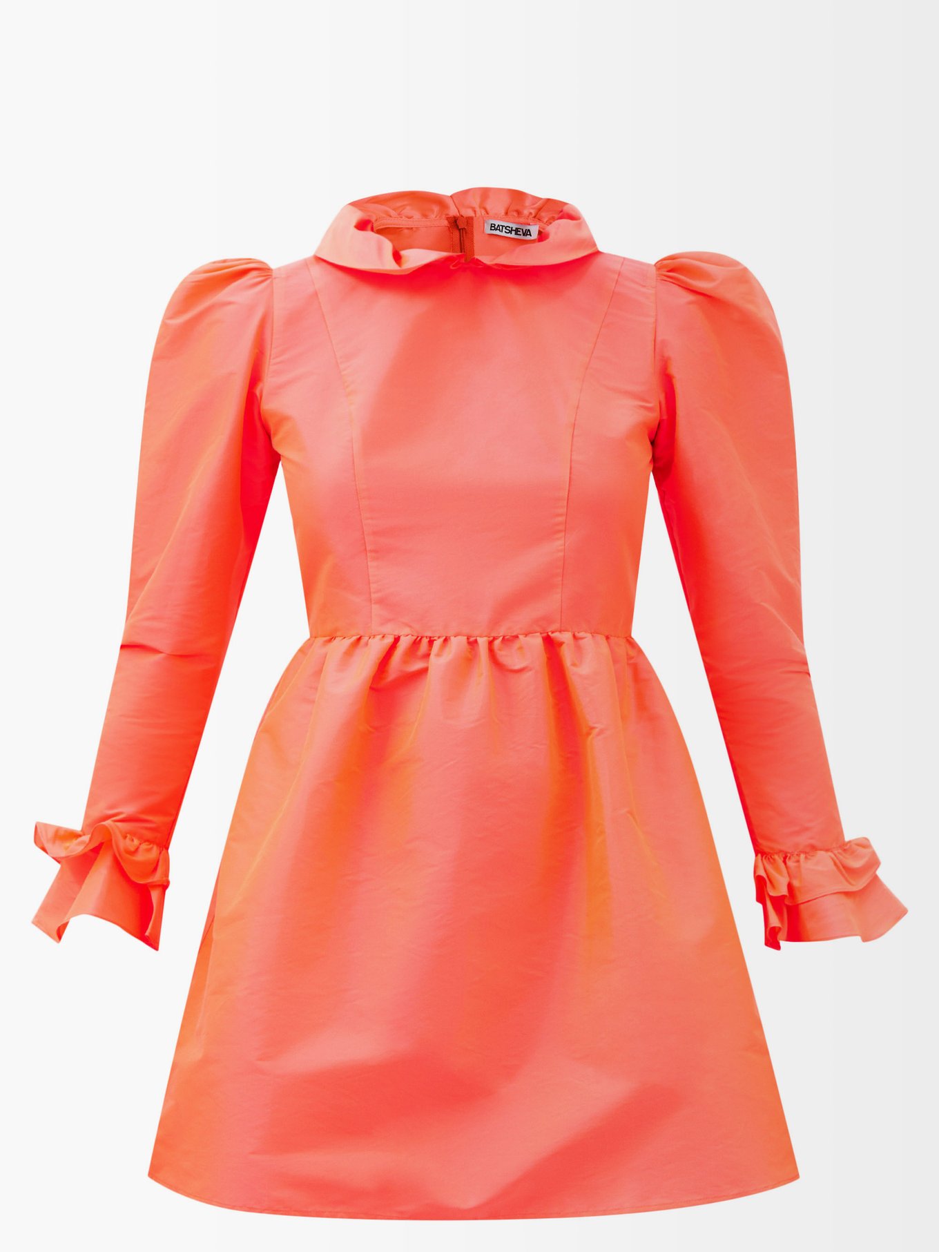 Pink Ruffle-edge taffeta mini dress | Batsheva | MATCHESFASHION US