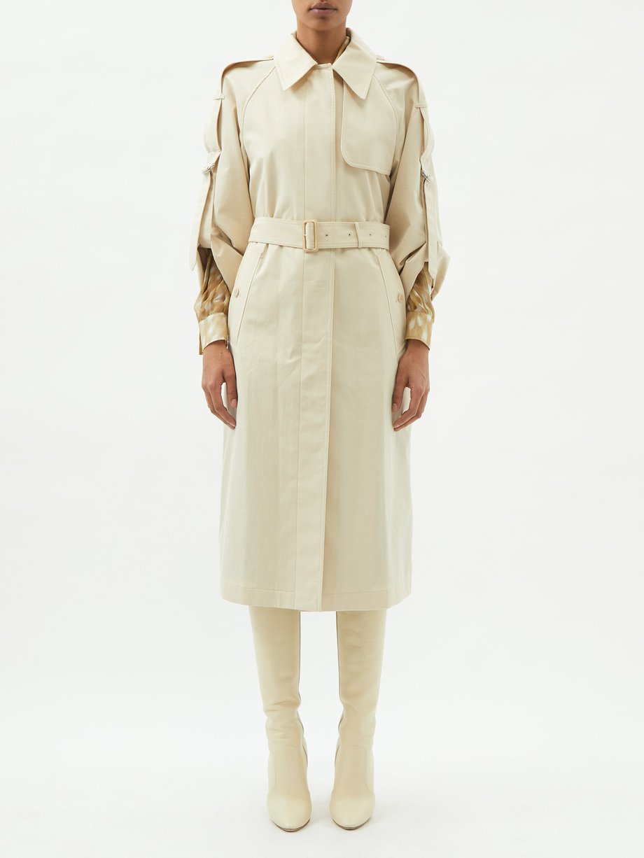 { @type : Brand , name : 버버리 Burberry 버버리 Burberry Neutral Whitmore belted cotton-gabardine trench coat