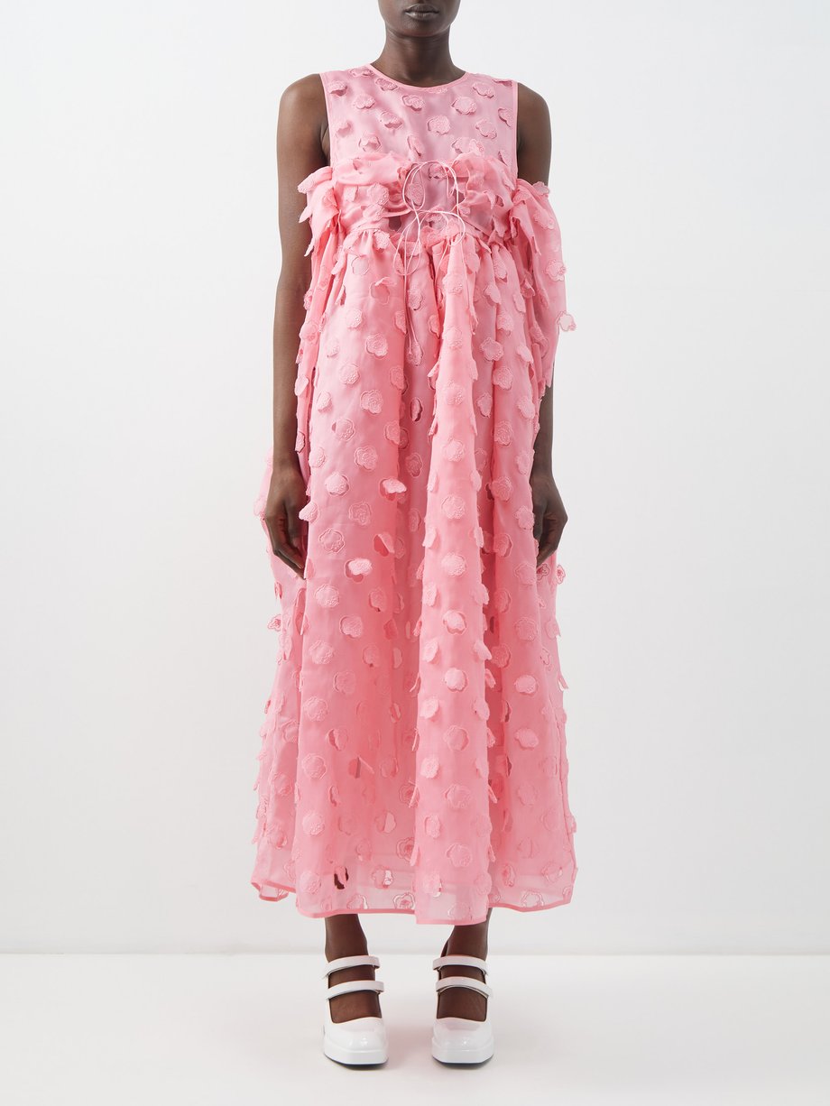Pink Filippa floral-cutout silk-blend dress | Cecilie Bahnsen ...