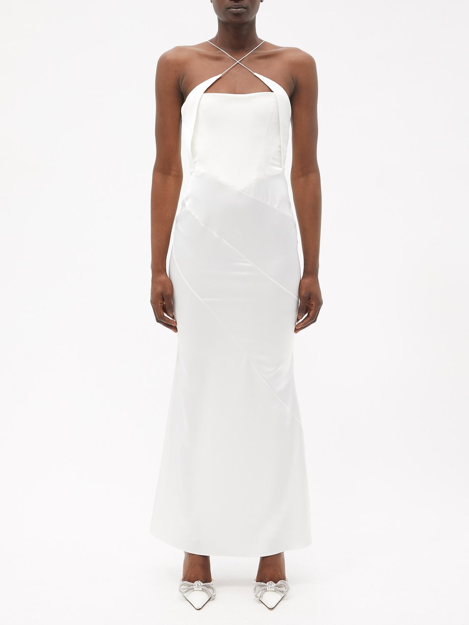 White Bantelle backless silk-cady slip dress, The Row