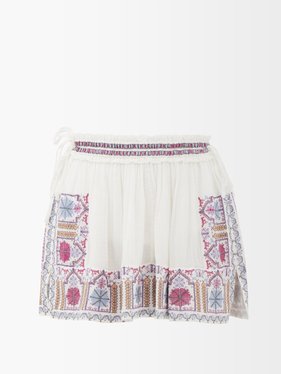 White Careya embroidered cotton-voile mini skirt | Isabel Marant ...