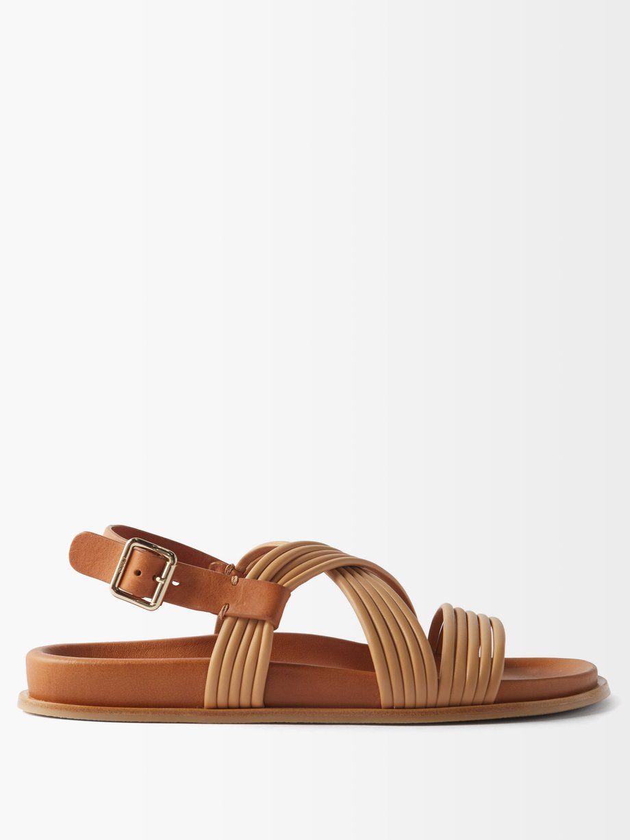 Brown Kacey leather sandals | Chloé | MATCHESFASHION US