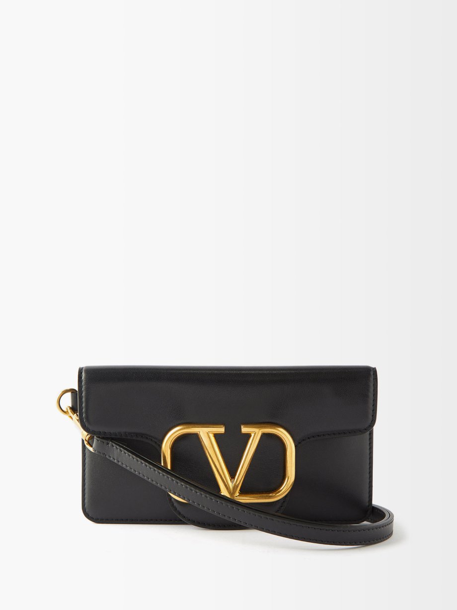 Black V-Logo leather iPhone Valentino Garavani | MATCHESFASHION
