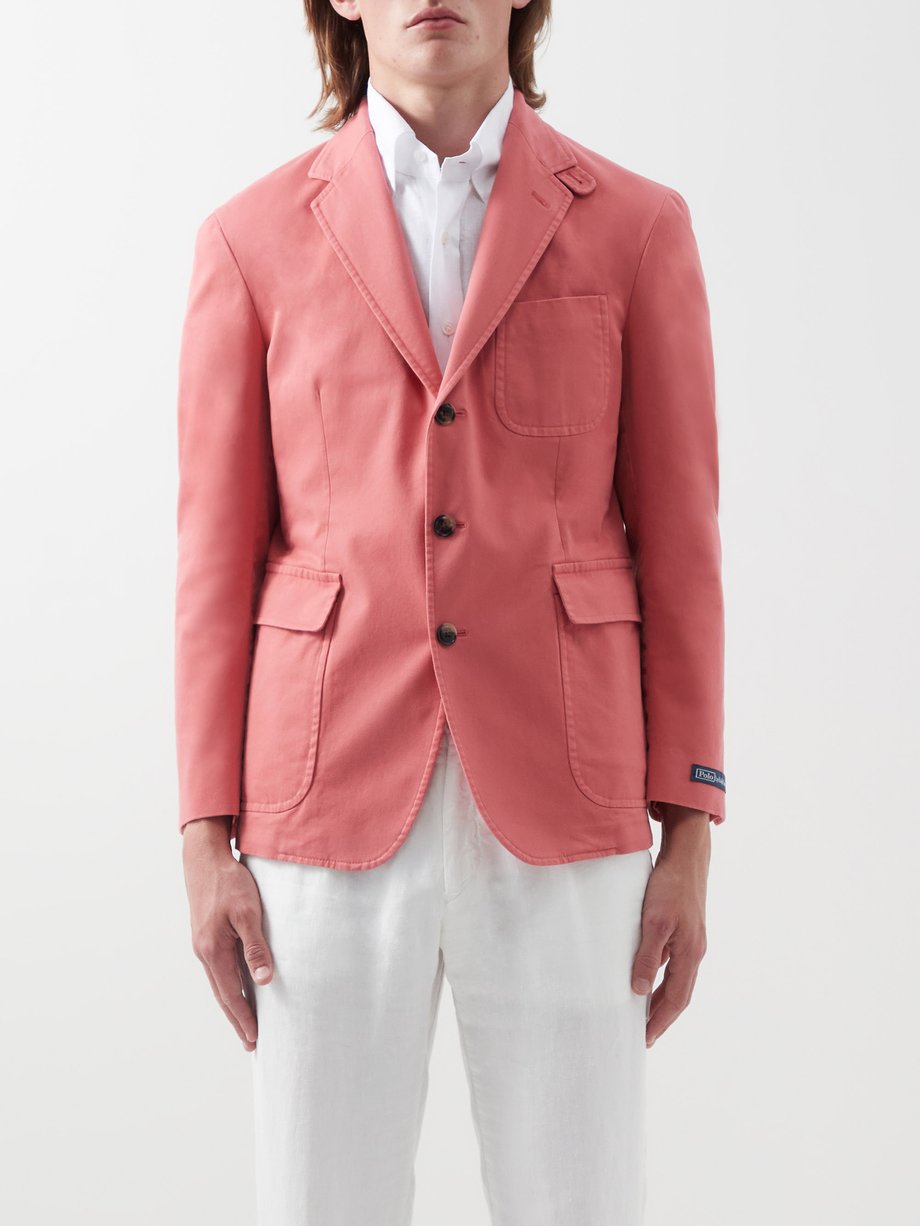 Pink Single-breasted cotton-blend twill jacket | Polo Ralph Lauren |  MATCHESFASHION US