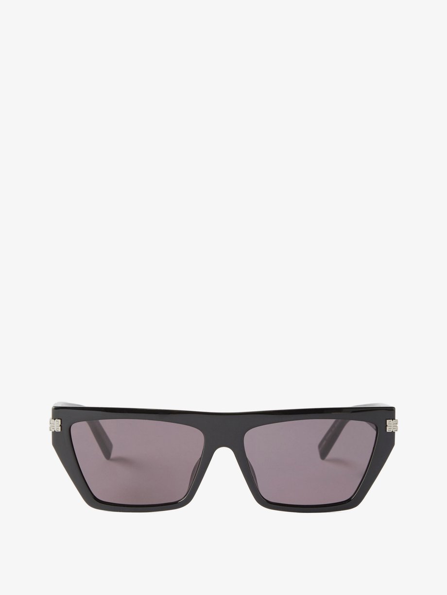 Black 4G-logo flat-top acetate sunglasses | Givenchy | MATCHES UK