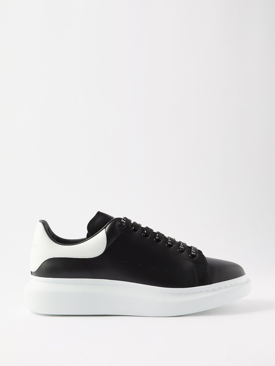 Black Oversized leather trainers | Alexander McQueen | MATCHESFASHION US