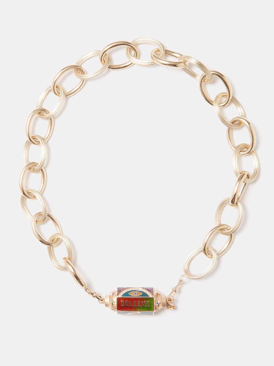 Marie Lichtenberg Believe diamond & 18kt gold locket necklace