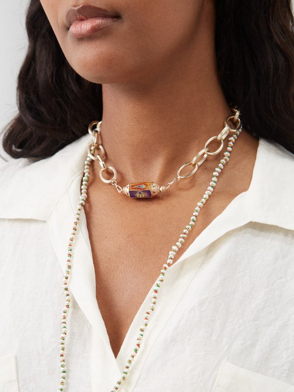 Marie Lichtenberg Believe diamond & 18kt gold locket necklace