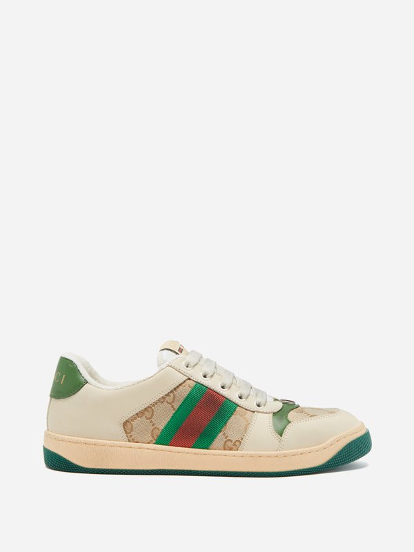 Gucci Screener GG-logo leather trainers