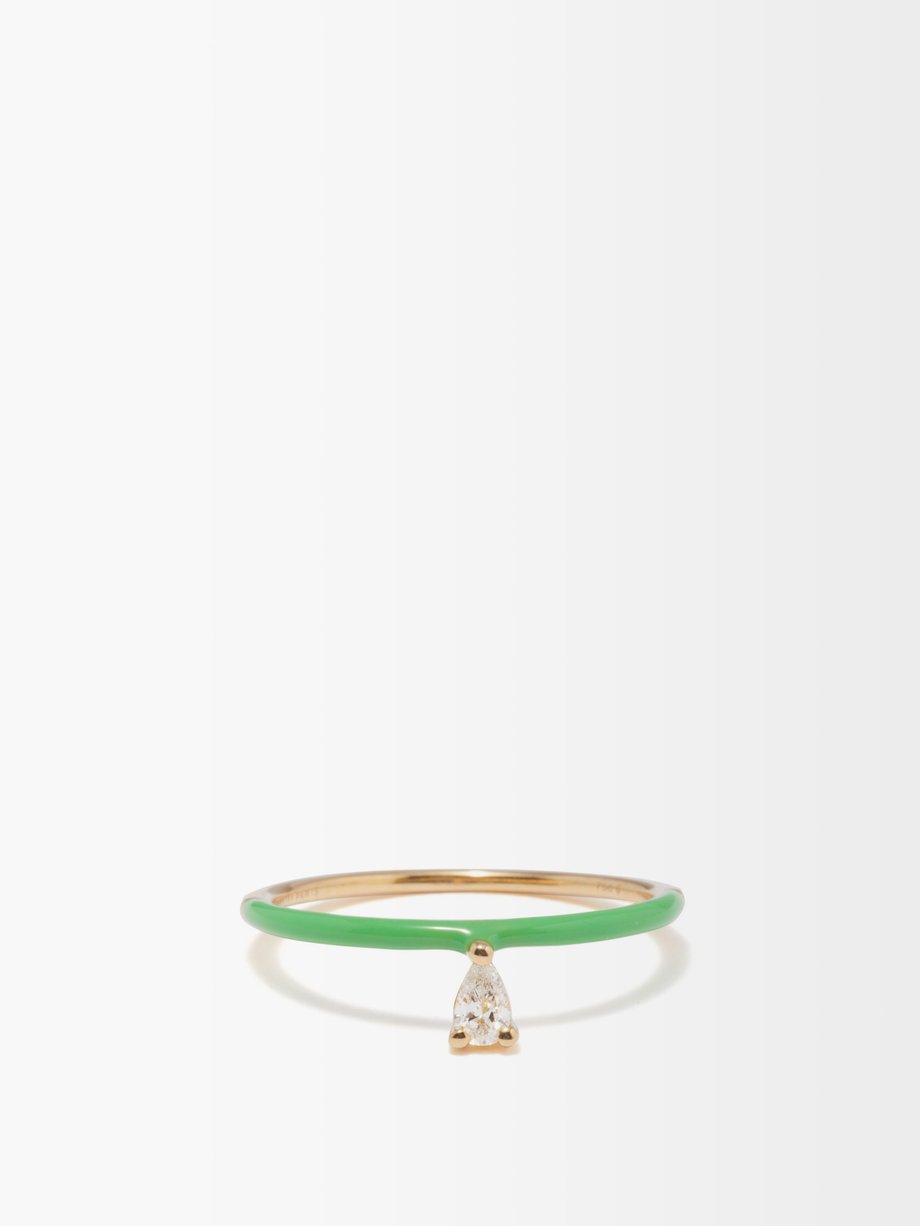 Persée (Persee) Diamond, enamel & 18kt gold ring