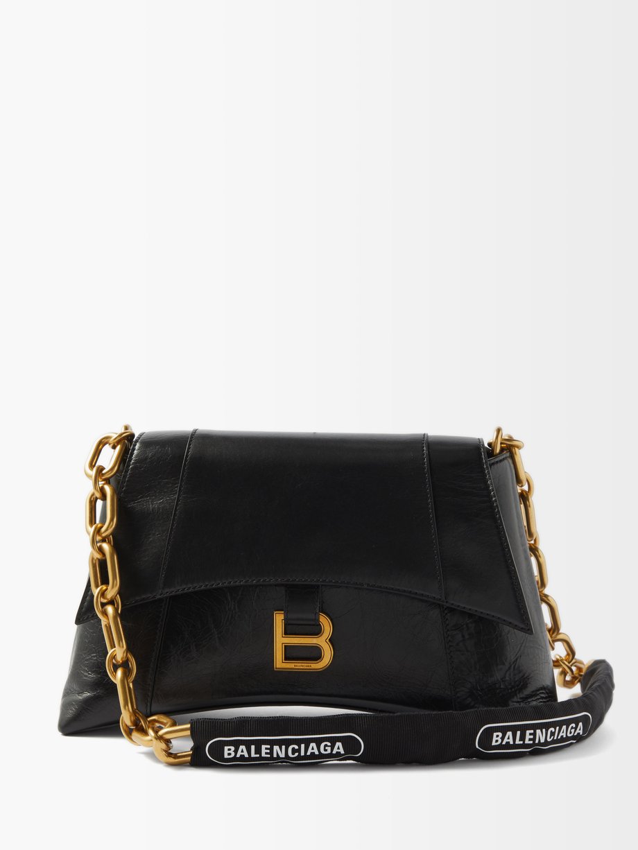Balenciaga Women's Downtown Small Shoulder Bag with Chain - Black Black