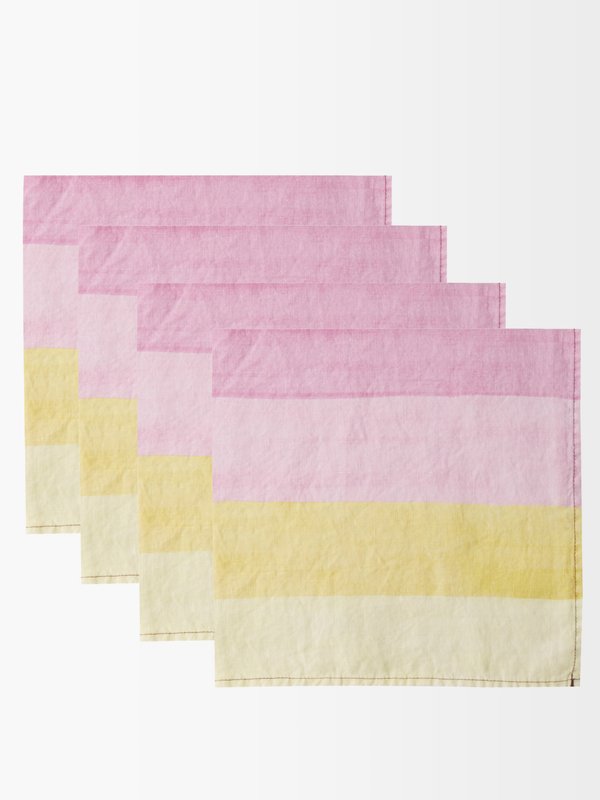 Summerill & Bishop Set of four Shades Degrade-print linen napkins