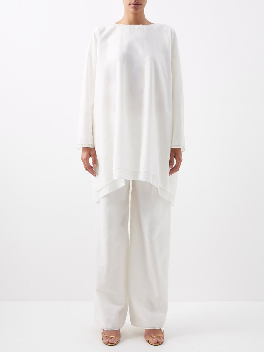 White Pamul tiered cotton-blend muslin top | The Row | MATCHESFASHION UK