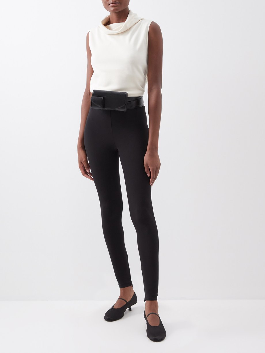 Black Lanza stretch-jersey skinny trousers, The Row