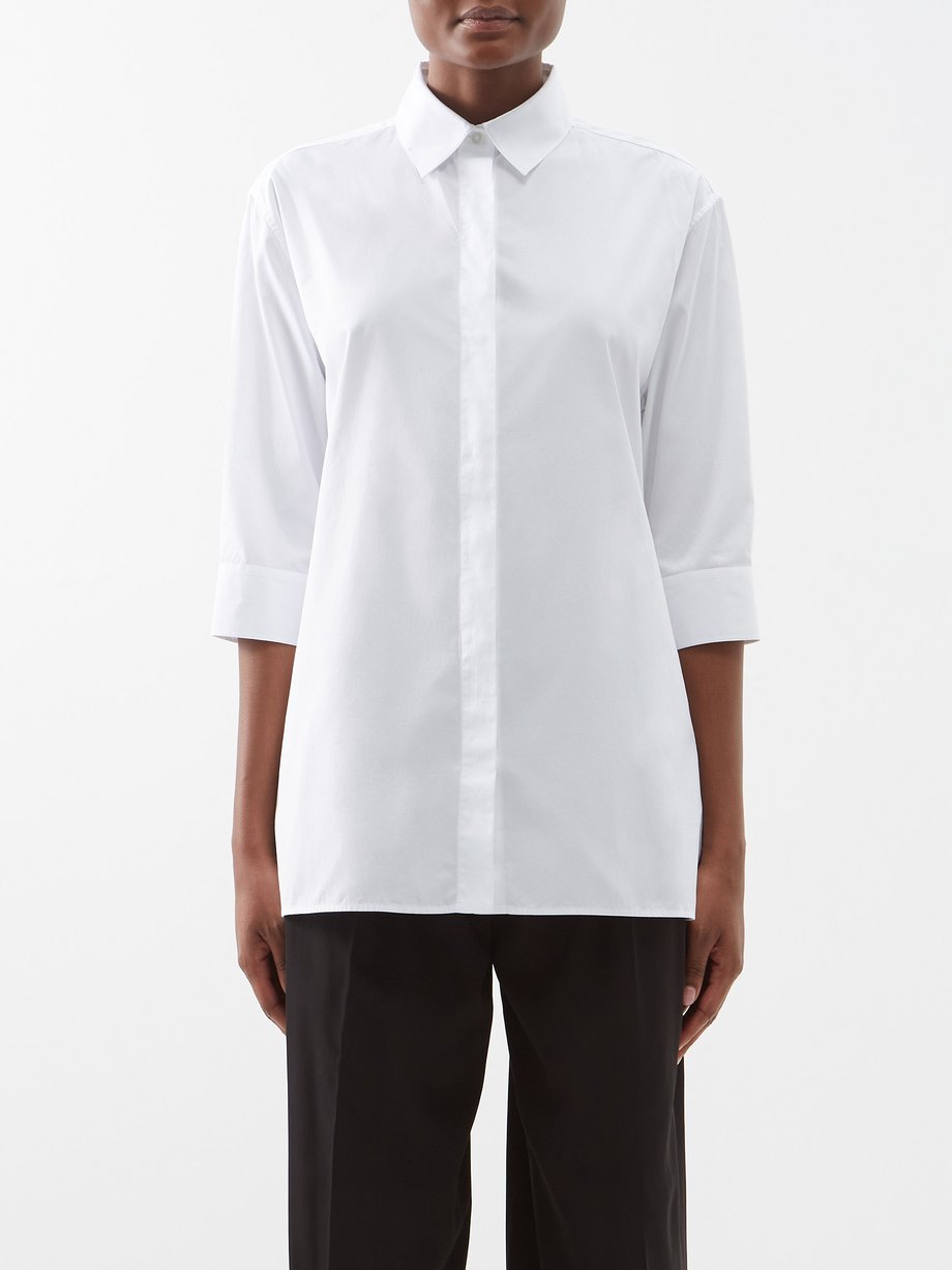 White Elada cotton-poplin shirt | The Row | MATCHESFASHION US