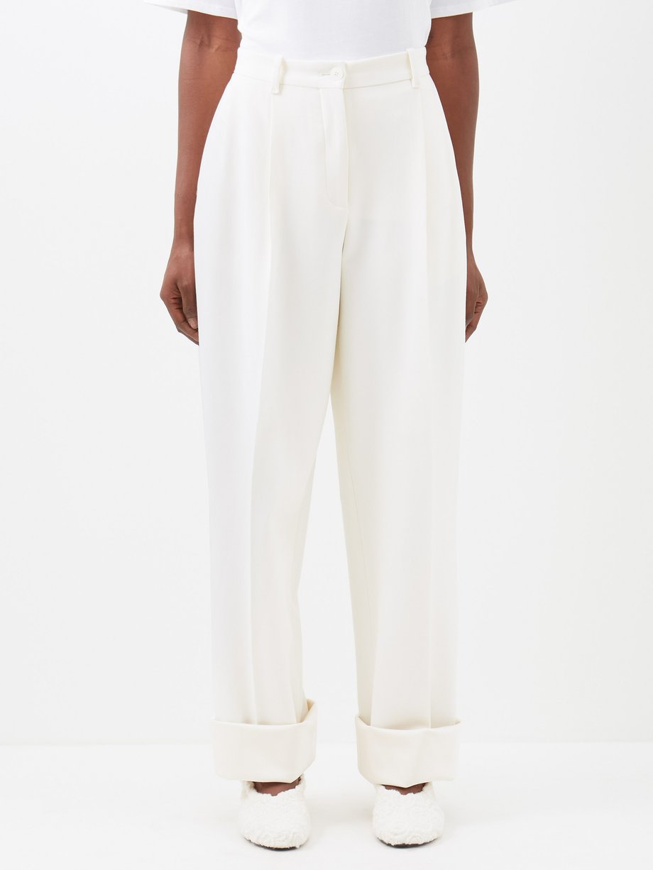 White Cassandro wool-blend trousers | The Row | MATCHESFASHION UK