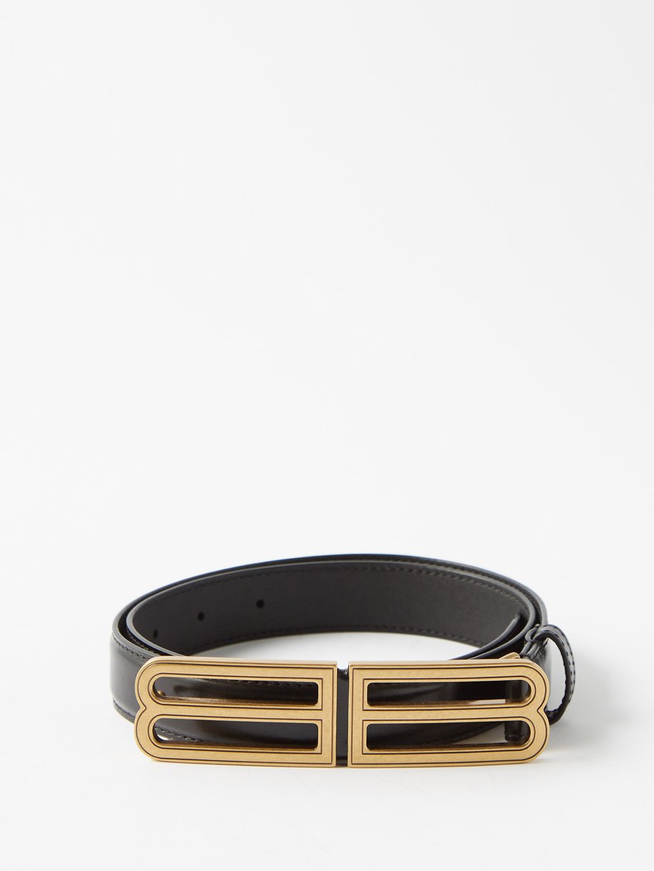 발렌시아가 BB 벨트 (선물 추천)  Balenciaga Black Stretch BB leather belt