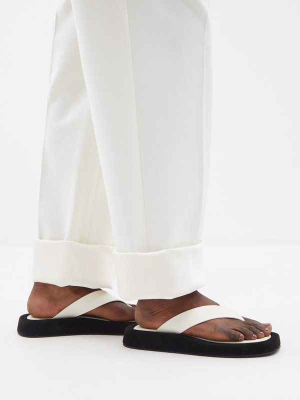 The Row Ginza leather and suede sandals