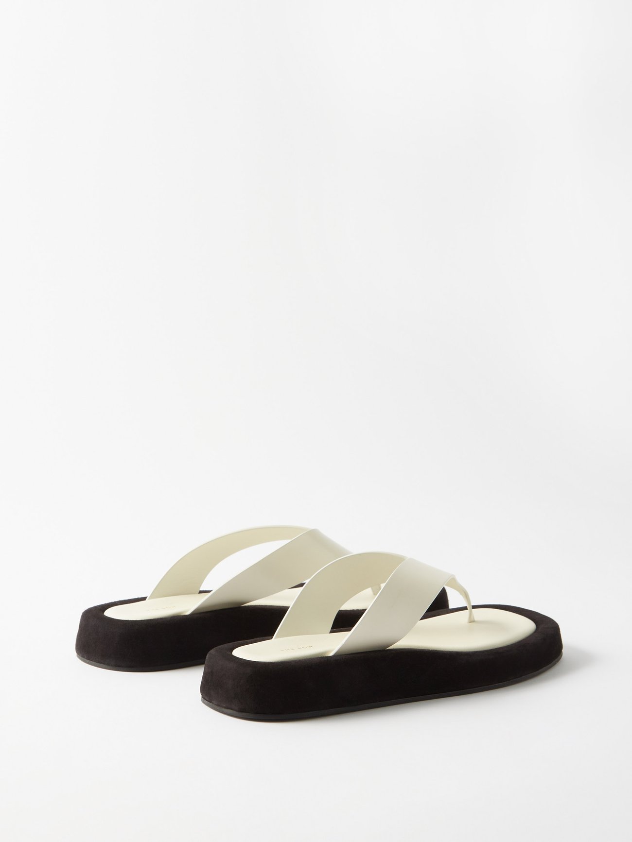 White Ginza leather and suede sandals | The Row