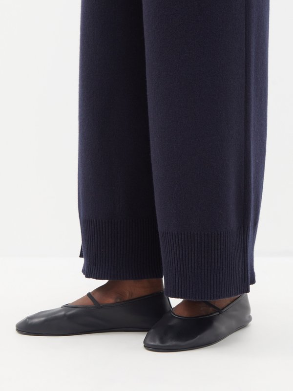 The Row Round-toe leather ballet flats
