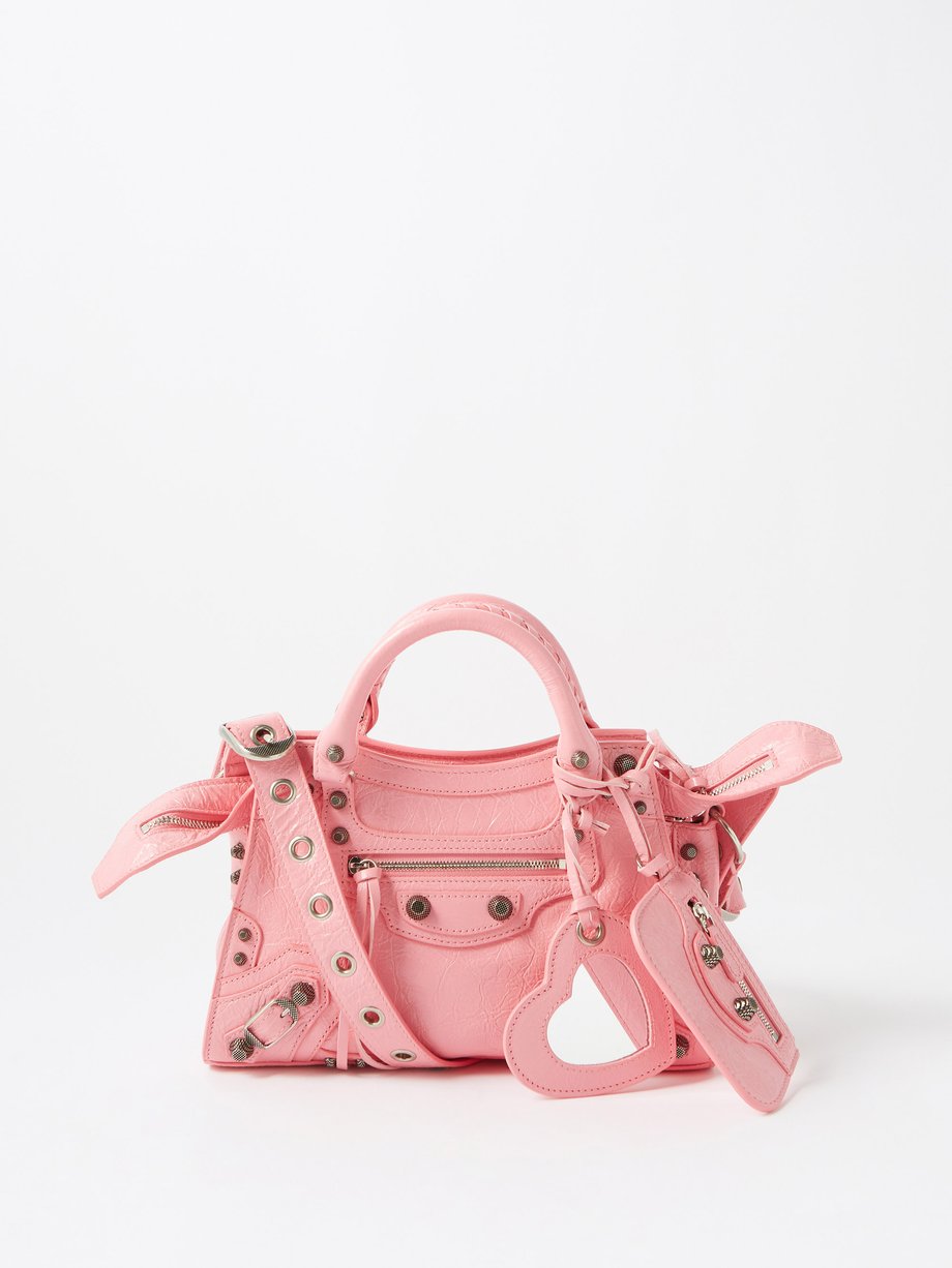 Pink Neo Cagole XS leather shoulder bag Balenciaga | MATCHESFASHION US