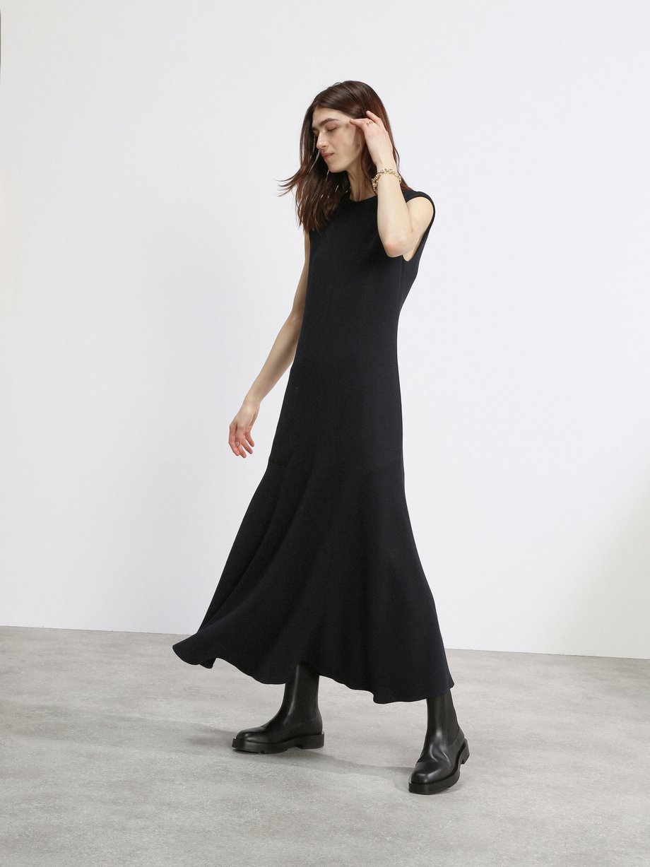 Black Recycled-yarn cotton-blend sweatshirt dress, Raey