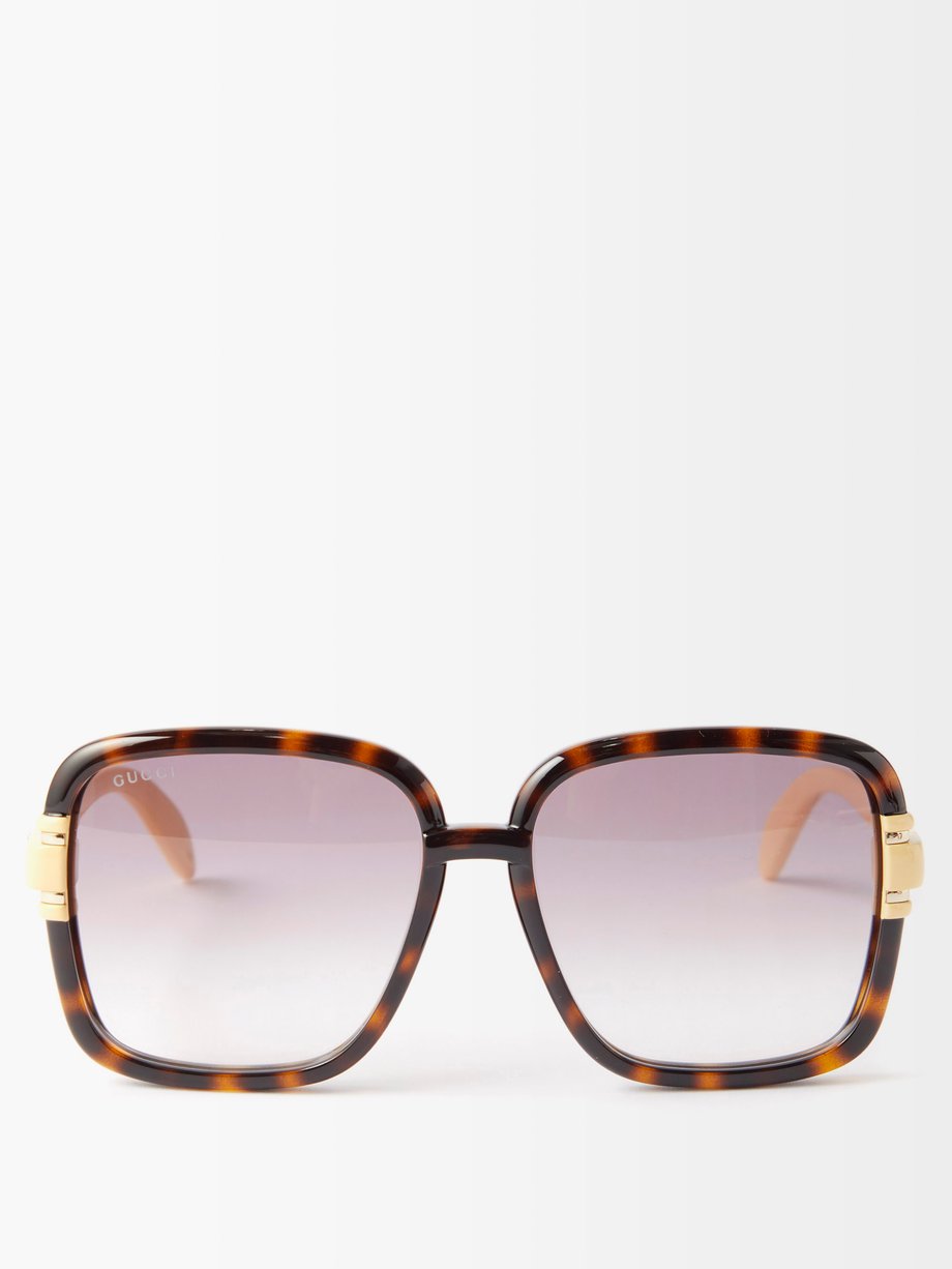 Brown Oversized square-frame acetate sunglasses | Gucci | MATCHESFASHION UK