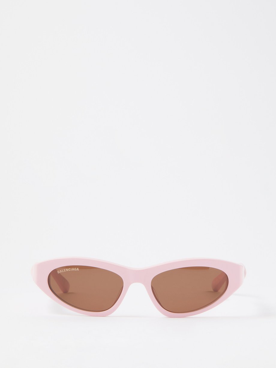 발렌시아가 Balenciaga Pink Twist cat-eye acetate sunglasses
