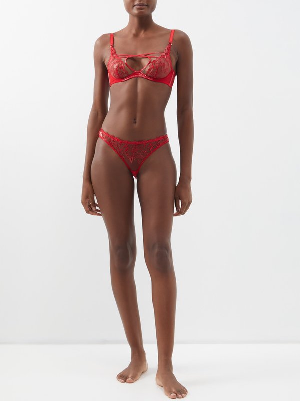 Agent Provocateur Ozella underwired embroidered-tulle plunge bra