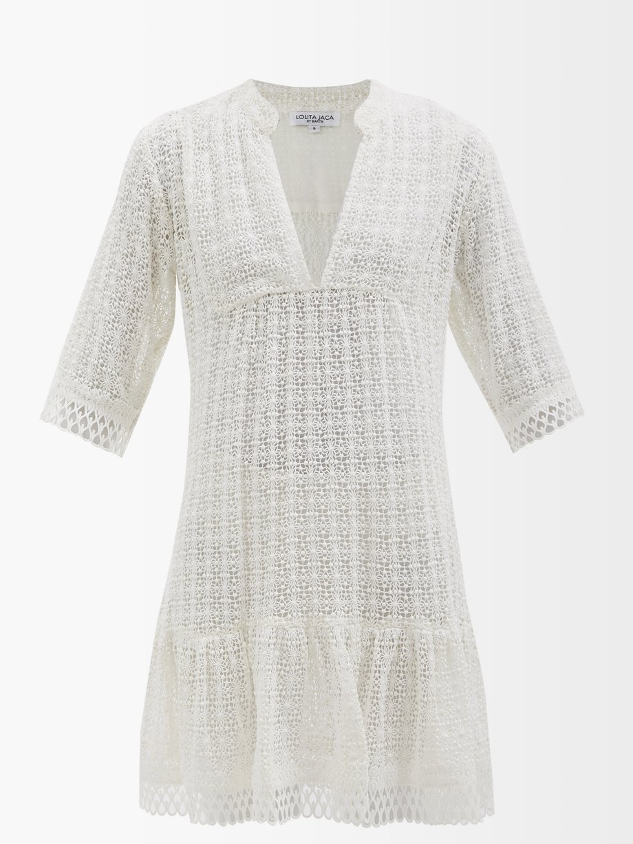 White Ciriana cotton-crochet tunic | LOLITA JACA ST BARTH ...