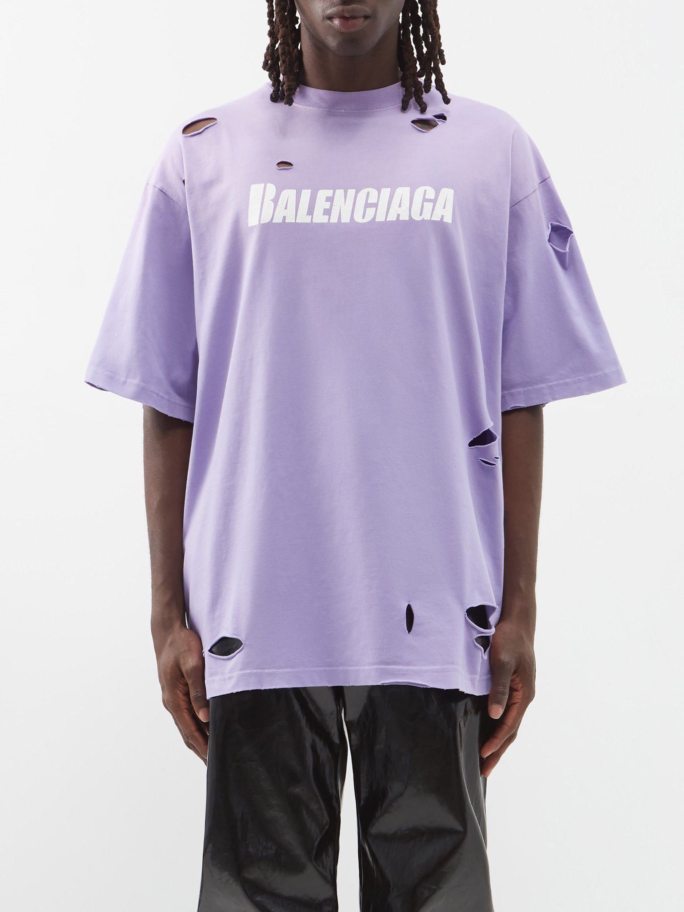 Caps Tshirt Boxy Fit in Purple  Balenciaga US