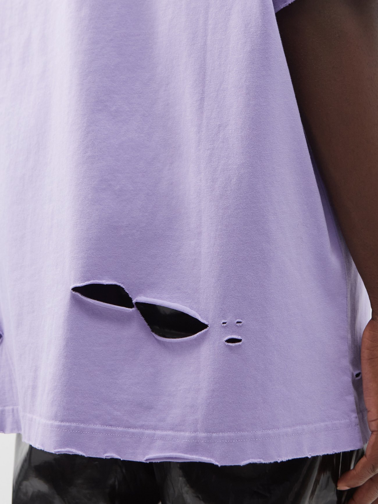 Balenciaga Purple Logo Distressed T-Shirt – Savonches