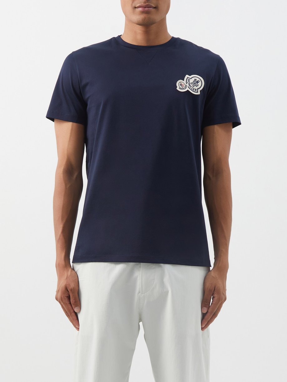 MONCLER ネイビー Double Logo Tシャツ | kensysgas.com