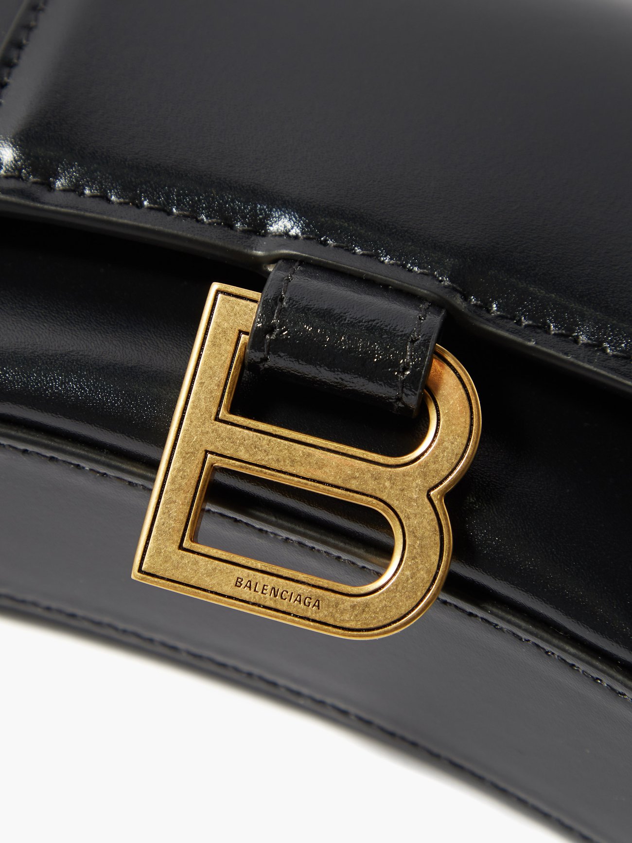 Hourglass leather mini bag Balenciaga Black in Leather - 36512197