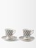 Set of two Cubi-print porcelain espresso cups
