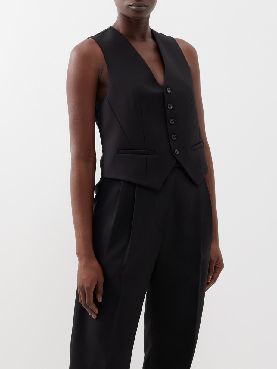 Black Gelso tailored waistcoat | The Frankie Shop | MATCHES UK