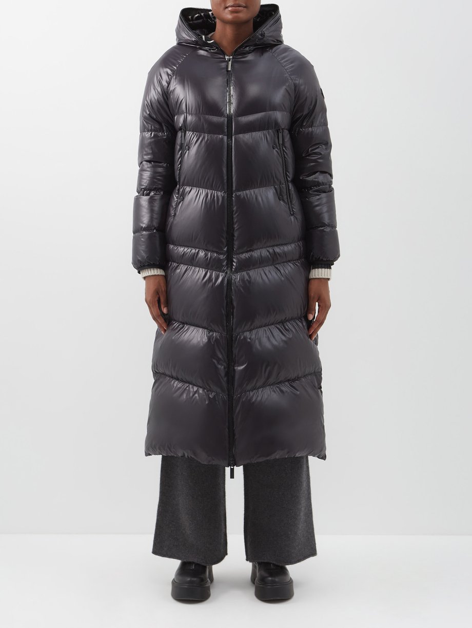 Black Chanon hooded quilted down coat | Moncler | MATCHESFASHION US